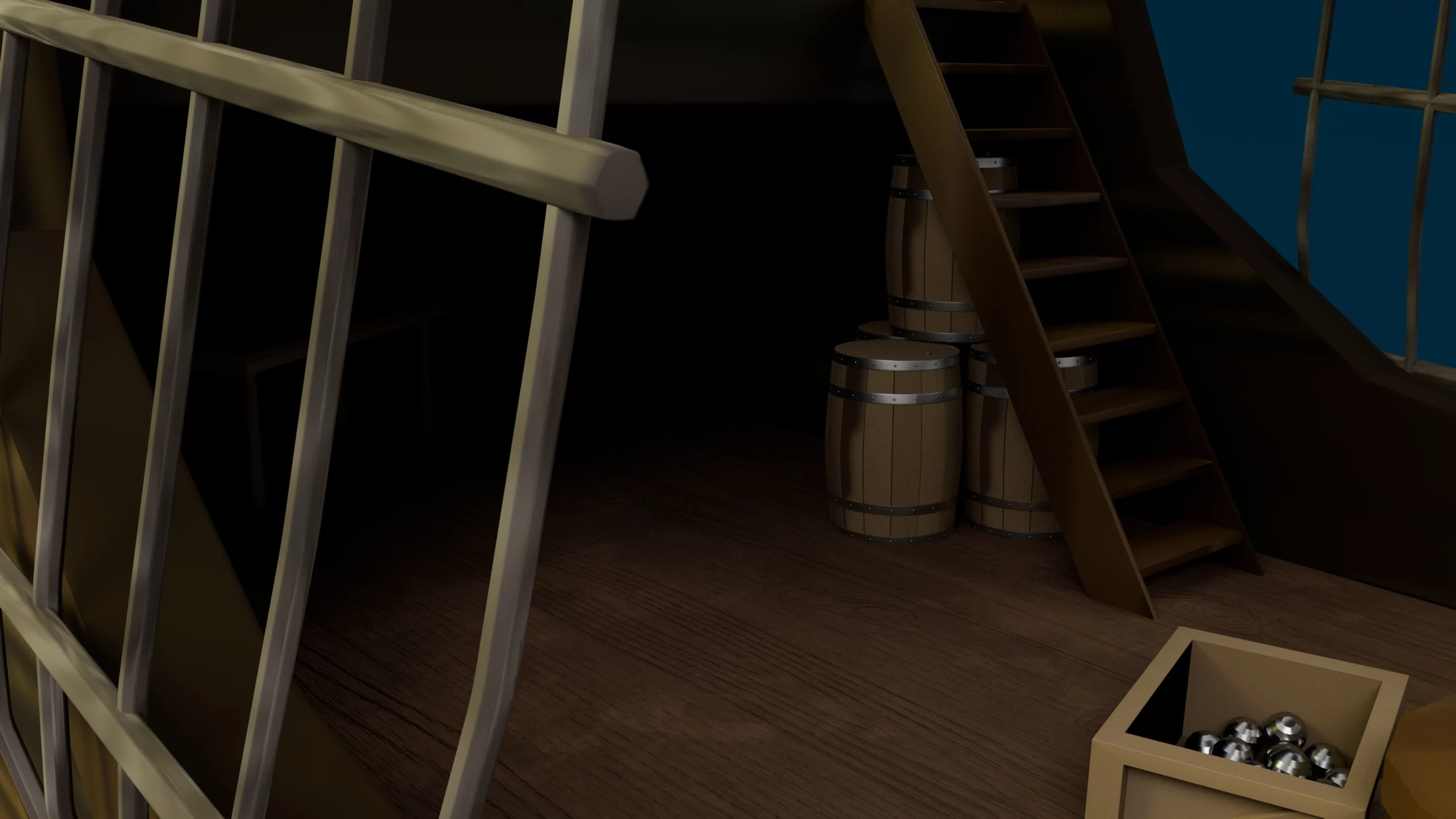 screenshot de mon projet Bateau pirate (modélisation 3D)